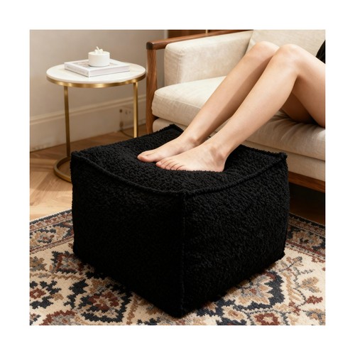 Square boucle pouf - square, ottoman