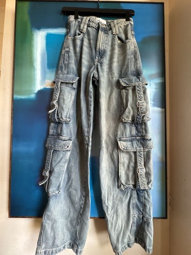 Jeans cargo larghi zara gamba - jeans,