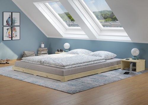 Letto basso legno non - , trattato