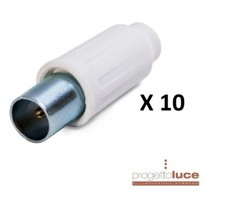 10 x spinotto connettore antenna tv maschio 9,5mm volante master 0591 made ITALY