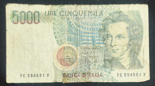 5000 lire bellini falso - lire,