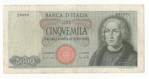 5000 lire colombo tipo - lire,