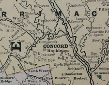 Vintage 1900 NEW HAMPSHIRE Map