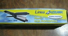 DOPPIA PIASTRA ELETTRICA PER CAPELLI PROFESSIONALE 220 V 150W LINEA AZZURRA