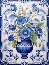 Piastrella murale fiori design floreale cucina bagno parete backsplash marmo ceramica