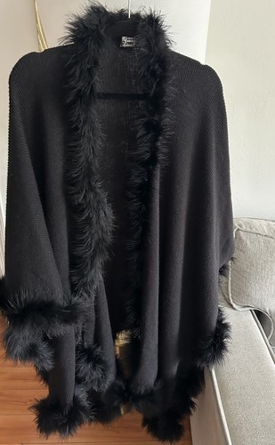 Mantello scialle nero - , alpaca