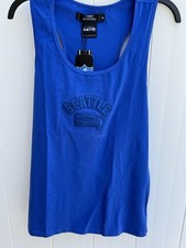 Canotta donna Seattle Seahawks Racerback nuova con etichetta in borsa lusso atletica
