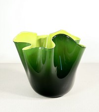 ⚜️ VASO FAZZOLETTO DESIGN FULVIO BIANCONI PER VENINI 1972 VETRO SOFFIATO MURANO