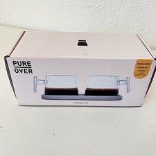 Set 2 tazzine da espresso Pure Over con sottobicchiere in ceramica nuove con scatola