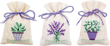 Kit Contato PROVENZA 3 Sacchetti Bomboniere Da Ricamare Punto Croce Set Fai Da T