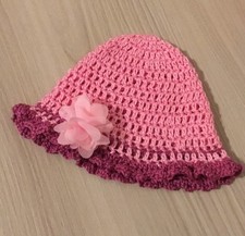 Cappellino neonato, cotone,  uncinetto neonato, crochet berretto