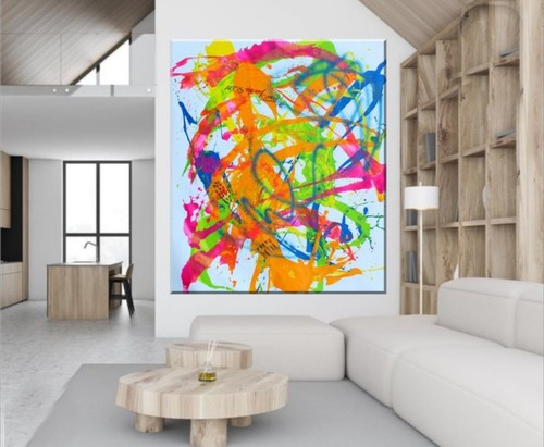 Quadro moderno dipinto mano - dipinto,