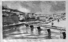 Stampa antica LYON scorcio