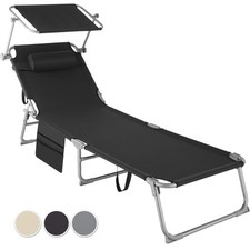 Lettino Spiaggia Pieghevole Tettuccio Regolabile 4 Posizioni Con Poggiatesta