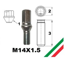 1 Bullone Conico VW 14X1.5 per