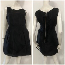 D&G DOLCE&GABBANA Vestito abito nero Tg IT 42 Seta Silk