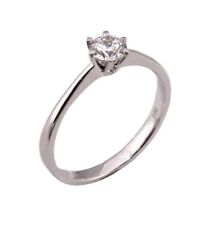 Anello Donna Solitario Brillante 0.30 Carati W/p2 Oro Bianco 585 14kt Sabbiato