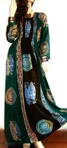 Tribale lungo kaftano vestito - lungo,
