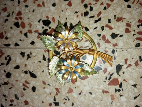 Spilla vintage bouquet fiori - vintage,