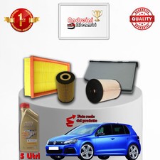 KIT TAGLIANDO 4 FILTRI E OLIO Vw GOLF VI 1.6 TDI 77KW 105CV 2010 ->