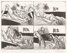 RUFFINI GIULIO  "FIGURA COLPITA" - ACQUAFORTE 1969-GRAFICA   BAGNACAVALLO