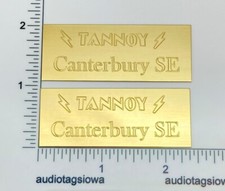 COPPIA emblema logo distintivo altoparlante Tannoy Canterbury SE ottone massiccio inciso personalizzato