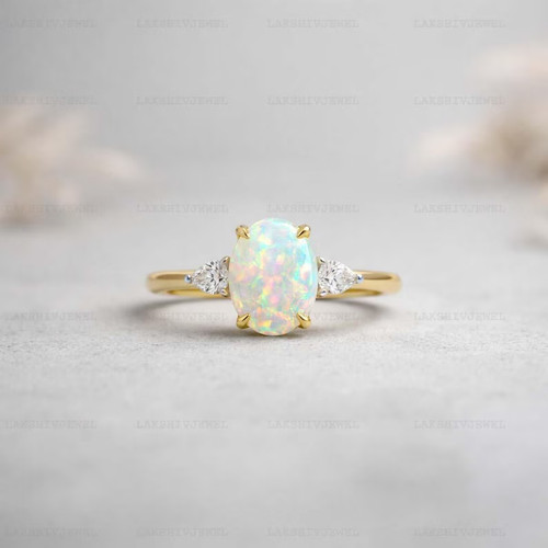 Anello opale lega - anello, opale,