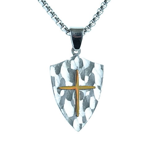 Ciondolo croce scudo - scudo, argento