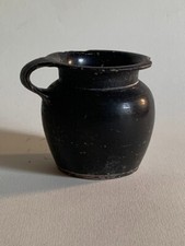 Piccola brocca in ceramica Apula a vernice nera. Etruschi Bucchero autentico