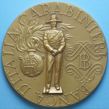 BANCA D'ITALIA PLACCA UNIFACE SENZA DATA BRONZO DORATO FDC COLLEZIONE 