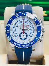 Rolex Yacht-Master II 116680 Acciaio & Blu Gomma B Fascia Mercedes Scatola /