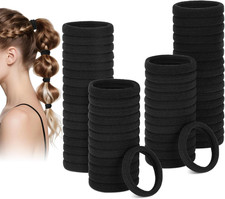 60 Pezzi Elastici Capelli Donna, Elastici per Capelli Neri, Senza Danneggiare Me