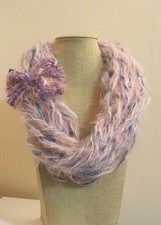 Sciarpa collana, scaldacollo, collana fatta a mano, sciarpa misto lana