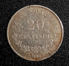 Moneta centesimi 1863 - 20,