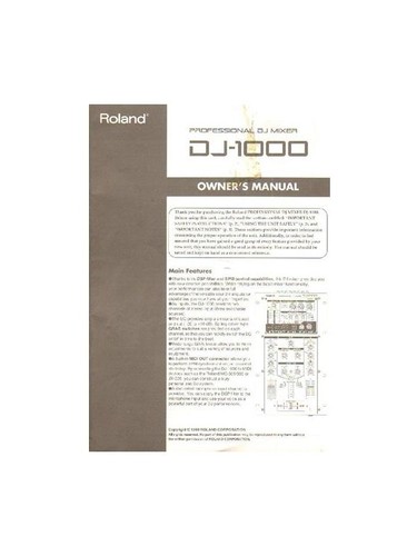 Roland 1000 manuale di - roland,