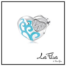 Charm cuore azzurro albero - charm,