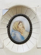 Antico dipinto miniatura osso