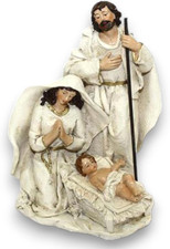 Gruppo Natività in Ceramica 21 Cm Bianco Avorio Statue Idea Regalo Addobbi Natal