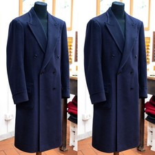 Cappotto lungo uomo lana navy