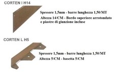 Bordura da giardino in accaio CORTEN altezza 5 o 14/cm lunghezza 1,50/MT