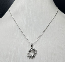 Collana in Argento 925 Nickel Free Ciondolo due Delfini con Zirconi