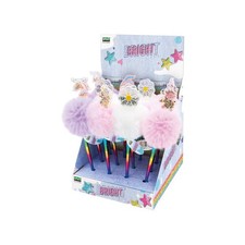 Penne a sfera Bright - pom pom e paillette - fantasie assortite - Lebez - expo 1