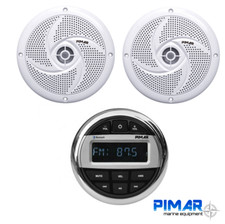 RADIO STEREO BARCA MARINO BLUETOOTH-USB KIT CON 2 CASSE 60-WATT ACCESSORI