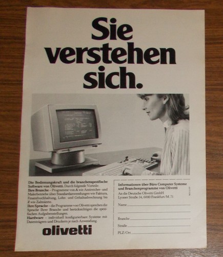 Rara pubblicità olivetti word - pubblicità,