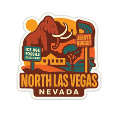 Adesivo North Las Vegas Nevada decalcomania vinile fustellato città skyline design punto di riferimento