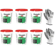 COLLA PER POLISTIROLO ESTRUSO GLUTOLIN DEPRON PANNELLI ISOLANTI 6x1 Kg + 2 Guant
