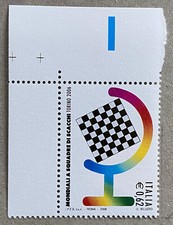 ITALIA REPUBBLICA - ANGOLO DI FOGLIO - Mondiali a squadre scacchi "Torino 2006"