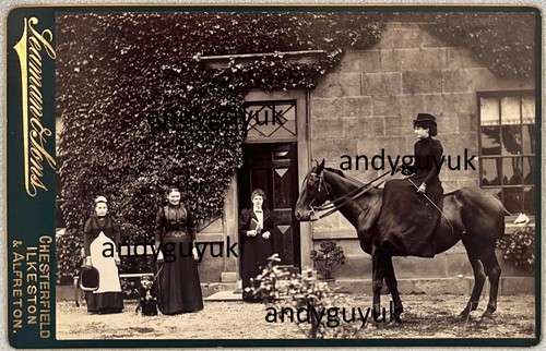 Cabinet card lady horse riding - lady,