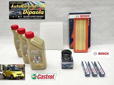 KIT TAGLIANDO + 3 CANDELE BOSCH SMART FORTWO 451 07> 1.0 BENZINA CASTROL FILTRI