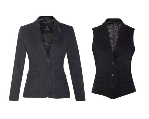 Giacca gilet herringbone tweed - giacca,